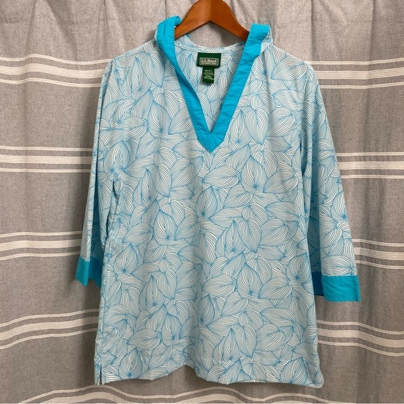 LL BEAN / Easy Care Hooded Tunic Size Misses M/reg - Picture 1 of 7